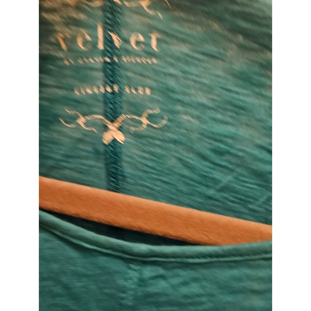 Velvet by Graham & Spencer Vintage Slub Dolman Sleeve Top Teal Blue Large